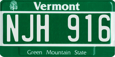 VT license plate NJH916