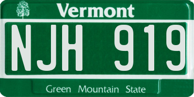 VT license plate NJH919