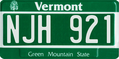 VT license plate NJH921