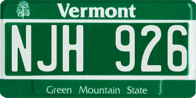 VT license plate NJH926