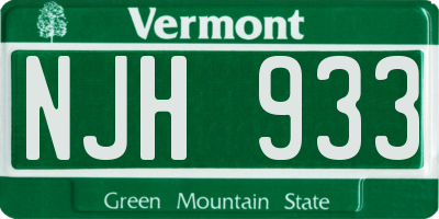 VT license plate NJH933
