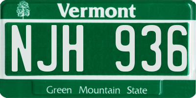 VT license plate NJH936