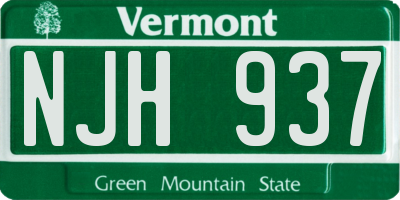 VT license plate NJH937