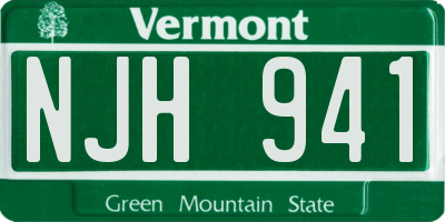VT license plate NJH941