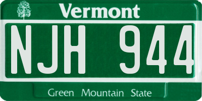 VT license plate NJH944