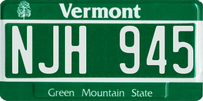 VT license plate NJH945
