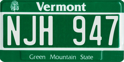 VT license plate NJH947