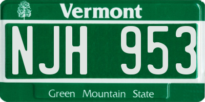 VT license plate NJH953