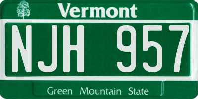 VT license plate NJH957