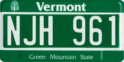 VT license plate NJH961