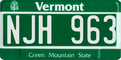 VT license plate NJH963