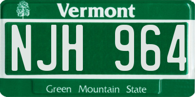VT license plate NJH964