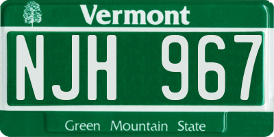 VT license plate NJH967
