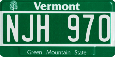 VT license plate NJH970