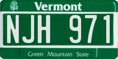VT license plate NJH971