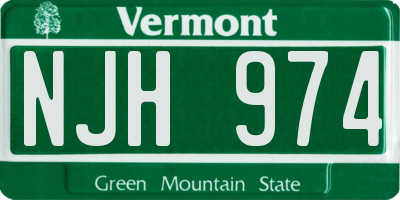 VT license plate NJH974