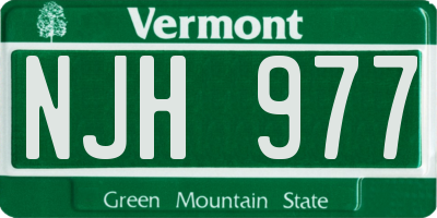 VT license plate NJH977