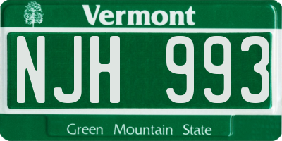 VT license plate NJH993