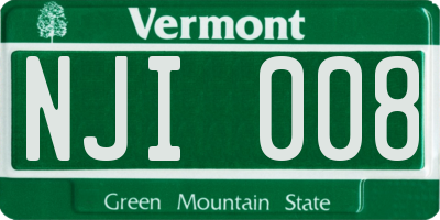 VT license plate NJI008