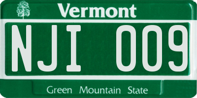 VT license plate NJI009