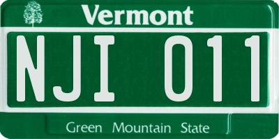 VT license plate NJI011