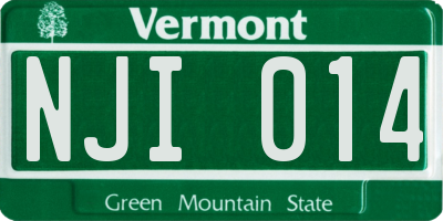 VT license plate NJI014