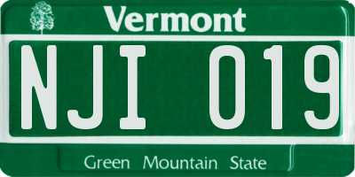 VT license plate NJI019