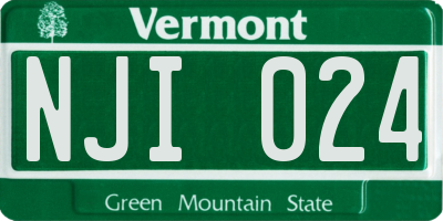 VT license plate NJI024