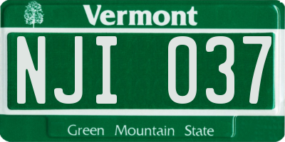 VT license plate NJI037