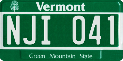 VT license plate NJI041