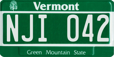 VT license plate NJI042