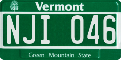 VT license plate NJI046