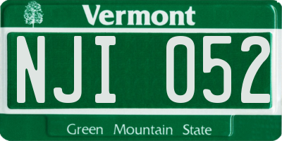 VT license plate NJI052
