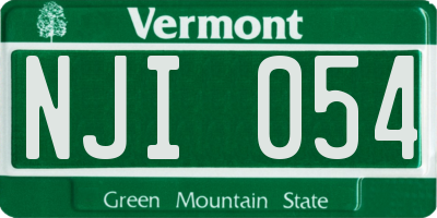 VT license plate NJI054
