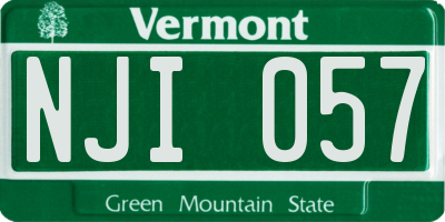 VT license plate NJI057