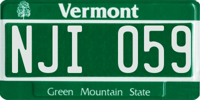 VT license plate NJI059