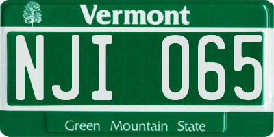 VT license plate NJI065