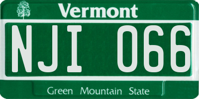 VT license plate NJI066