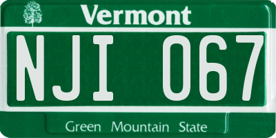 VT license plate NJI067