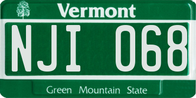 VT license plate NJI068