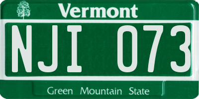 VT license plate NJI073