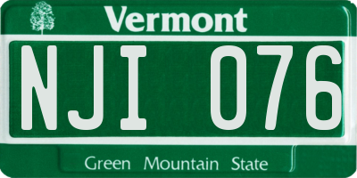 VT license plate NJI076