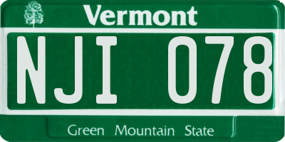 VT license plate NJI078