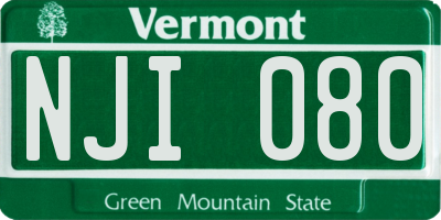 VT license plate NJI080
