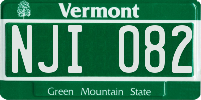 VT license plate NJI082