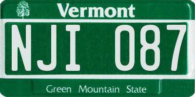 VT license plate NJI087