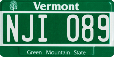 VT license plate NJI089