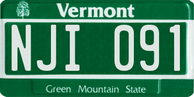 VT license plate NJI091