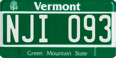 VT license plate NJI093