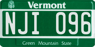 VT license plate NJI096